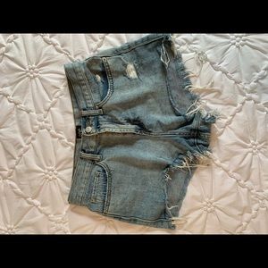 BDG light wash high waisted shorts